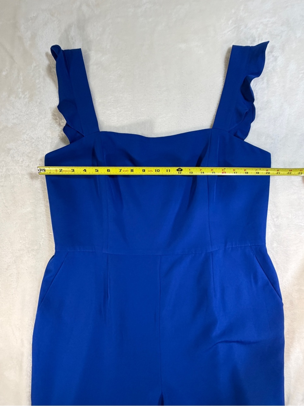 Charles Henry Royal Blue Ruffle Strap Wide Leg Jumpsuit - Size XXL - Picture 6 of 12